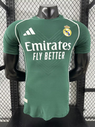 Player Version 2025-2026 Real Madrid Green Soccer Jersey Real Football Shirt