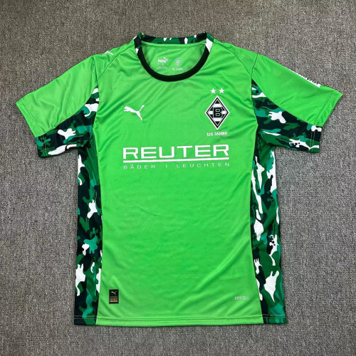 Fan Version 2025-2026 Borussia Monchengladbach Away Green Soccer Jersey Football Shirt