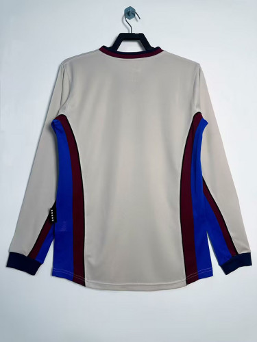 Long Sleeve Retro Jersey 1999-2000 Barcelona Away Soccer Jersey Vintage Football Shirt