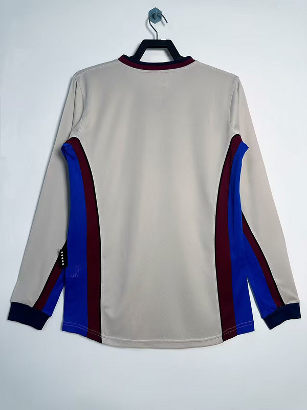 Long Sleeve Retro Jersey 1999-2000 Barcelona Away Soccer Jersey Vintage Football Shirt