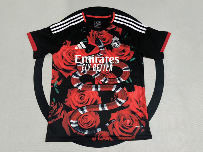 Fans Version 2025-2026 Real Madrid Snake Rose Version Red Soccer Jersey Real Football Shirt