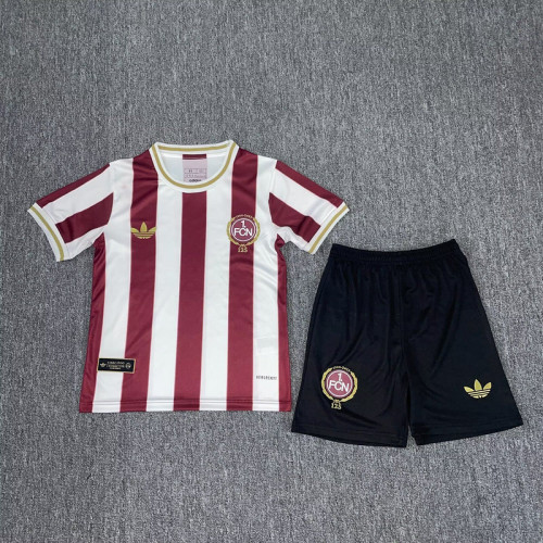 Youth Uniform Kids Kit 2025-2026 Nurnburg 125th Anniversary Soccer Jersey Shorts Child Football Set