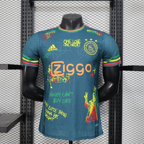 Player Version 2025-2026 Ajax Dark Green Bob Marley Soccer Jersey Football Shirt