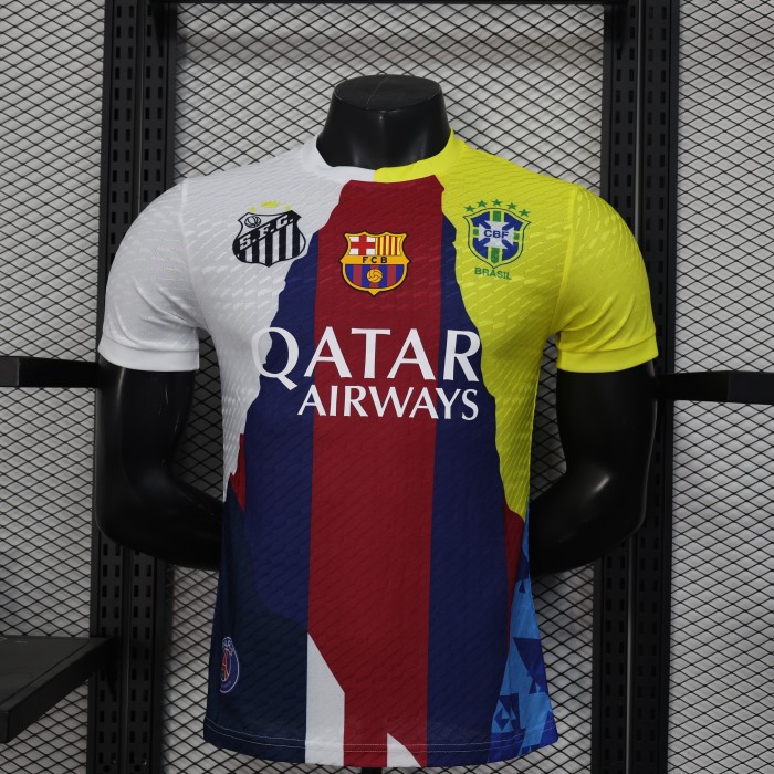 Player Version Neymar Jr Team Combine Edition 2025-2026 Santos Barcelona Brazil PSG Soccer Jersey Football Shirt