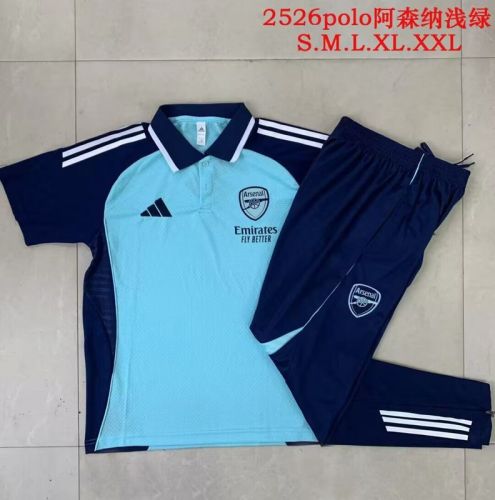 2025-2026 Arsenal Blue Soccer Polo and Pants Football Kit