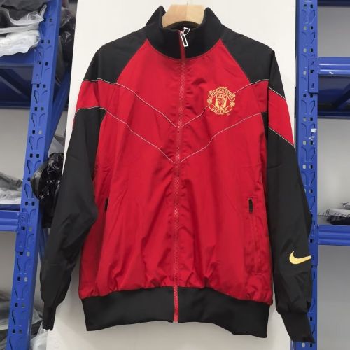 2025-2026 Manchester United Red/Black Soccer Windbreaker Jacket Football Jacket