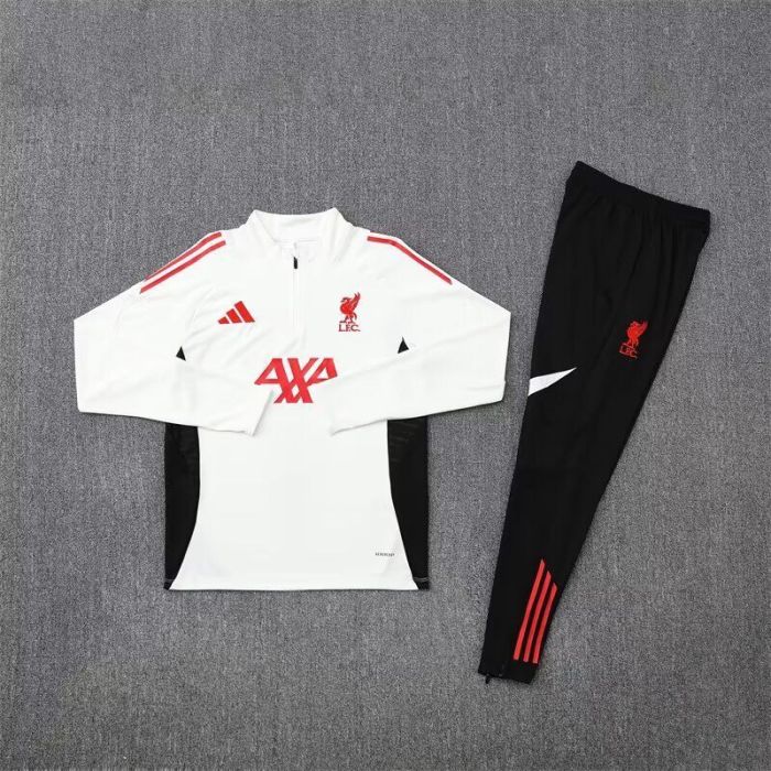 2025-2026 Liverpool White Soccer Training Sweater and Pants Football Kit