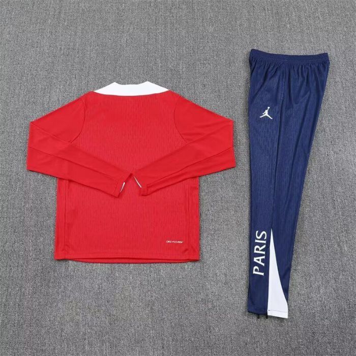 2025-2026 PSG Red Soccer Training Sweater and Pants Football Kit