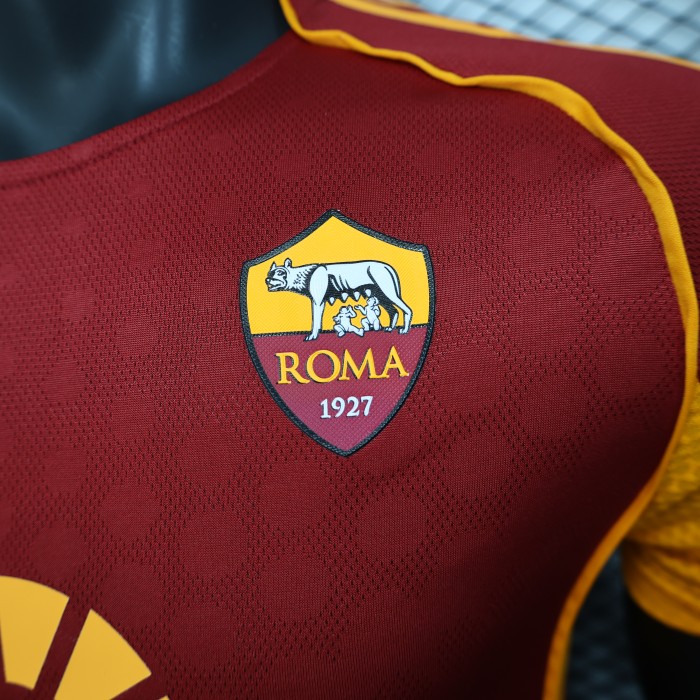 Player Version 2025-2026 As Roma Home Soccer Jersey Football Shirt