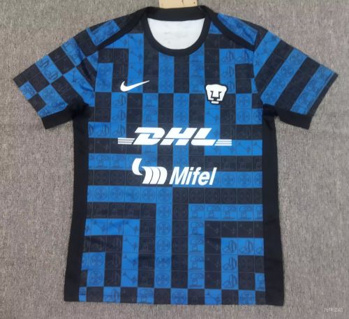 Fan Version 2025-2026 Pumas Blue/Black Soccer Jersey Football Shirt