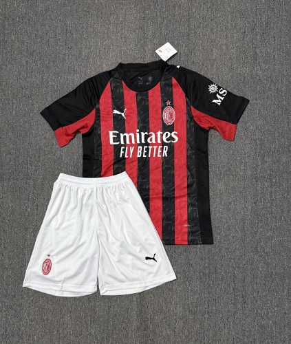 Adult Uniform 2025-2026 AC Milan Home Soccer Jersey Shorts Men's AC Football Kit