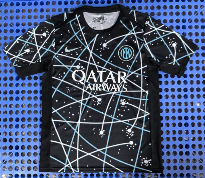 Fan Version 2025-2026 Inter Milan Black Soccer Training Shirt Soccer Jersey