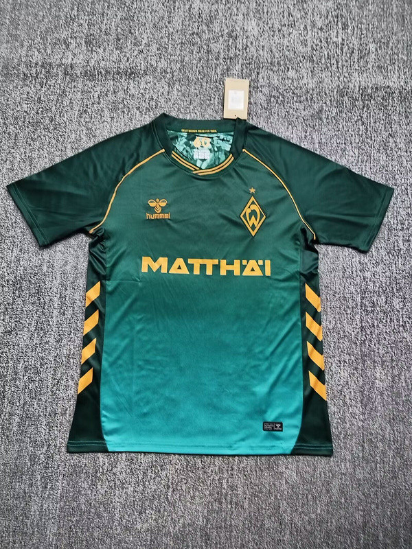 Fan Version 2025-2026 Werder Bremen Third Away Green Soccer Jersey Football Shirt