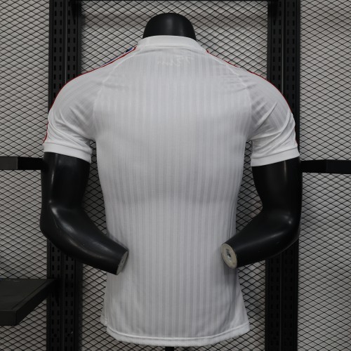 Player Version 2024-2025 Lyon White Soccer Jersey Olympique Lyonnais Football Shirt