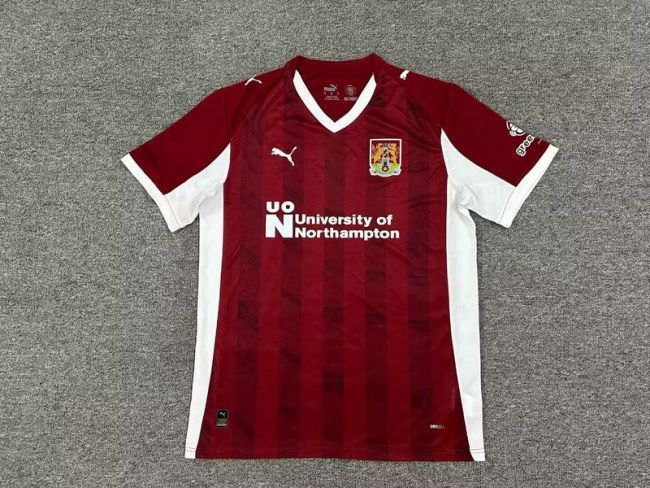 Fan Version 2025-2026 Northampton Town Home Soccer Jersey Football Shirt