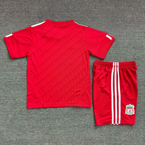 Retro Youth Uniform Kids Kit 2010-2012 Liverpool Home Soccer Jersey Shorts Vintage Child Football Set