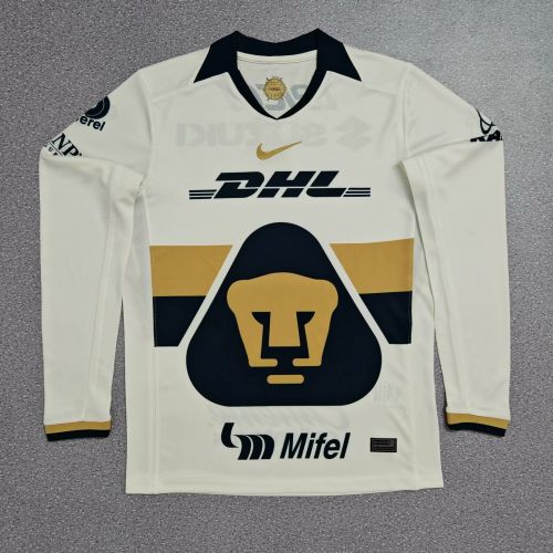 Long Sleeve 2025-2026 Pumas Home Soccer Jersey Football Shirt