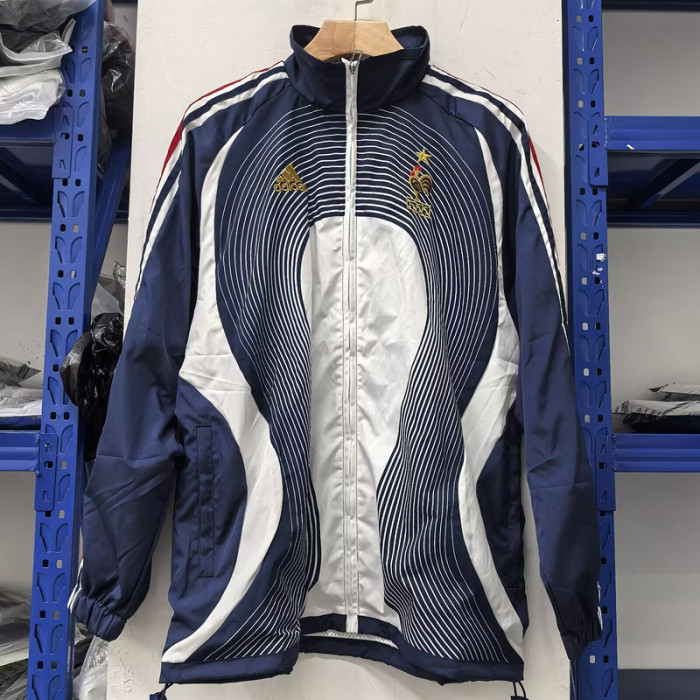 2025-2026 France Dark Blue/White Soccer Windbreaker Jacket Football Jacket