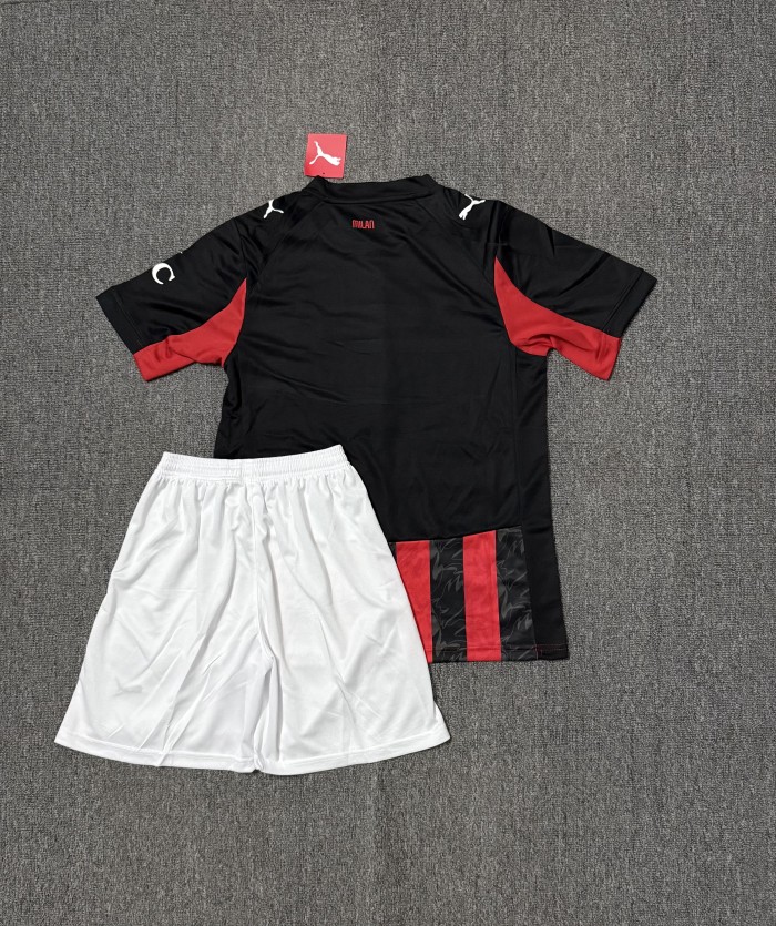 Adult Uniform 2025-2026 AC Milan Home Soccer Jersey Shorts Men's AC Football Kit