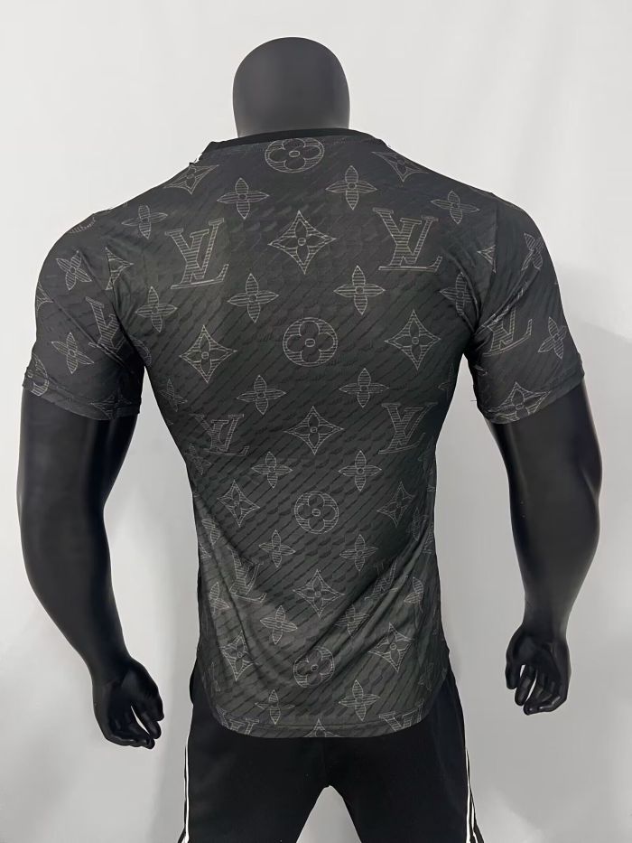 Player Version 2025-2026 Real Madrid Black Pattern Soccer Jersey Real Football Shirt