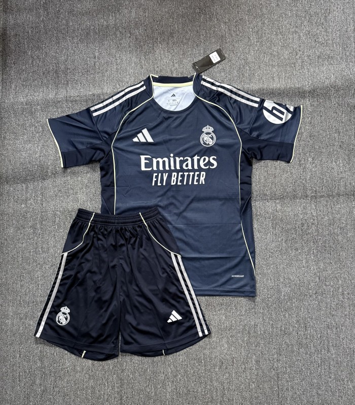 Adult Uniform 2025-2026 Real Madrid Away Soccer Jersey Shorts Men's Football Kit