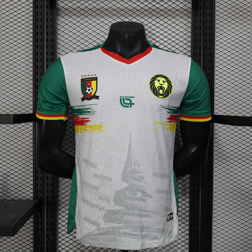 Player Version 2025 Cameroon Away White Soccer Jersey Cameroun Football Shirt