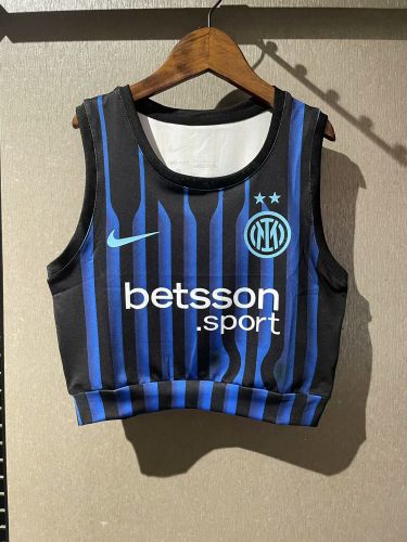 Women 2025-2026 Inter Milan Home Soccer Yoga Vest Girl Football Jersey