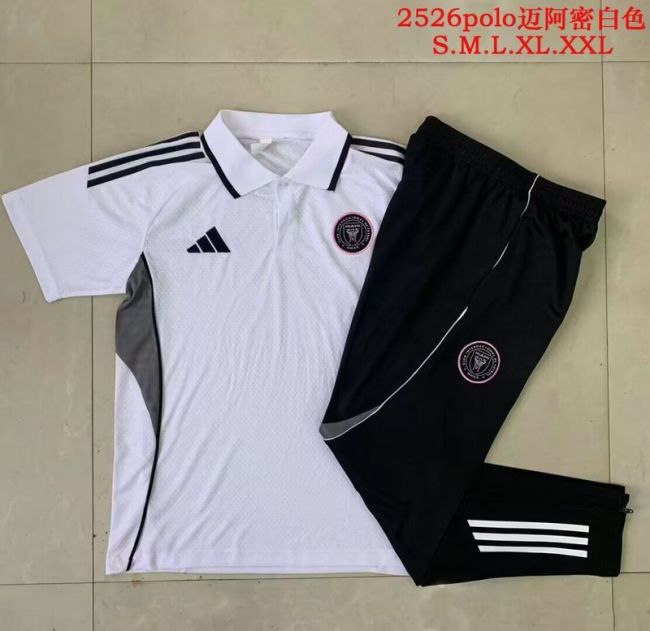 2025-2026 Inter Miami White Soccer Polo and Pants Football Kit