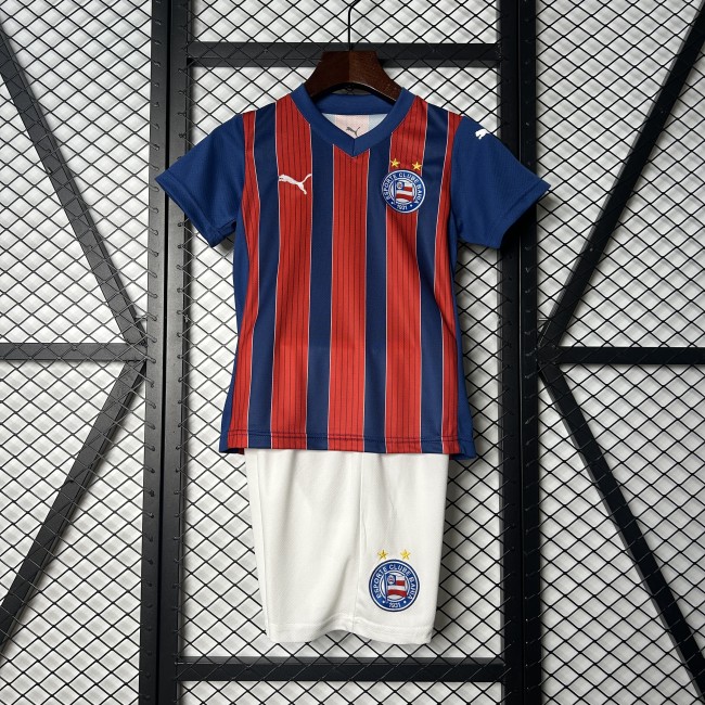 Youth Uniform Kids Kit Bahia 2025-2026 Away Soccer Jersey Shorts Child Football Set