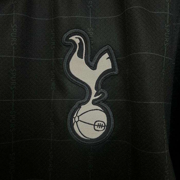with Sponor Logo Fan Version 2025-2026 TOT Away Black Soccer Jersey Spurs Football Shirt