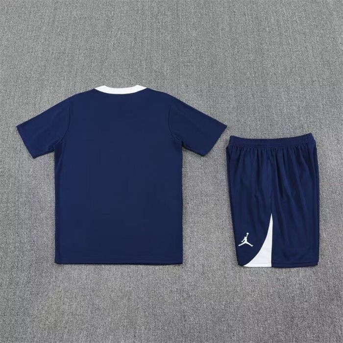 Adult Uniform 2025-2026 PSG Blue/White Soccer Training Jersey and Shorts Football Kits