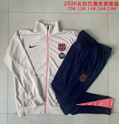 Adult 2025-2026 Barcelona Light Yellow Soccer Jacket and Long pants