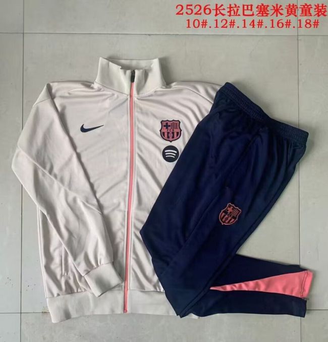 Adult 2025-2026 Barcelona Light Yellow Soccer Jacket and Long pants