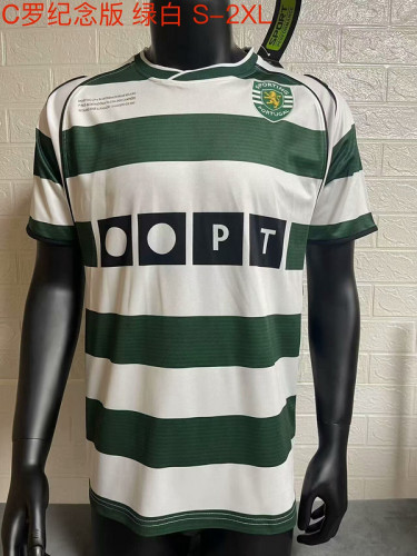 with Front Lettering Retro Jersey Sporting Lisbon Special Edition Soccer Jersey Vintage Football Shirt