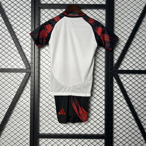 Youth Uniform Kids Kit 2025-2026 Flamengo Away White Soccer Jersey Shorts Child Football Set