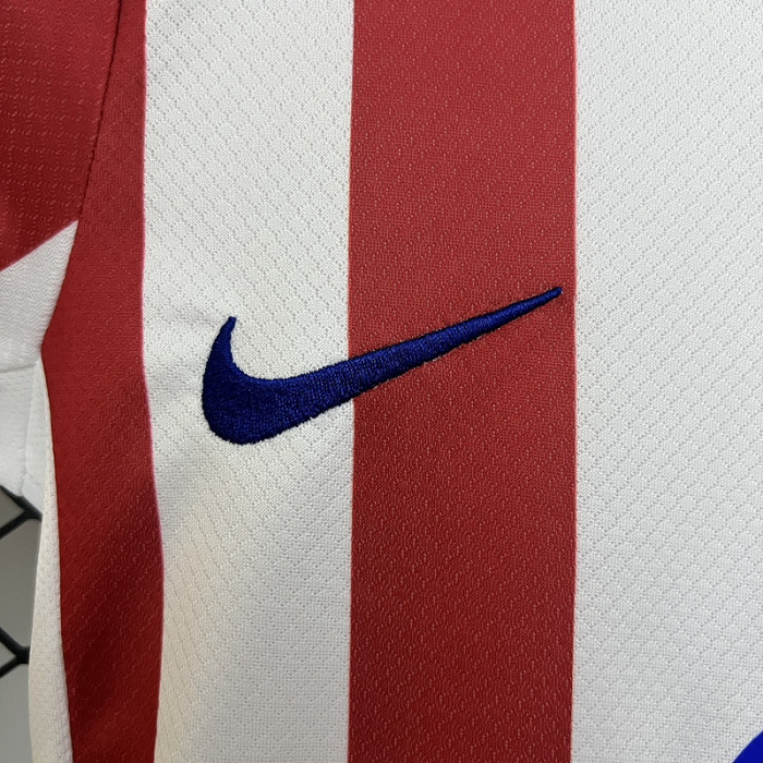 Youth Uniform Kids Kit 2025-2026 Atletico Madrid Home Soccer Jersey Shorts Child Football Set