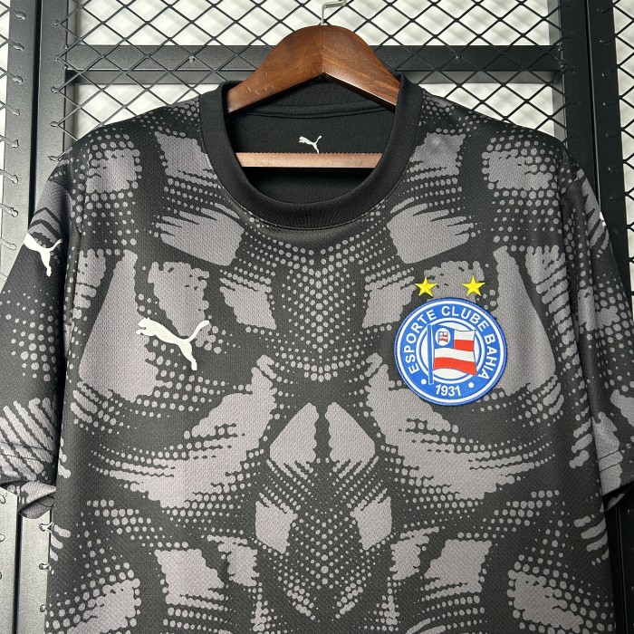 Fan Version 2025-2026 Bahia Black Goalkeeper Soccer Jersey Football Shirt
