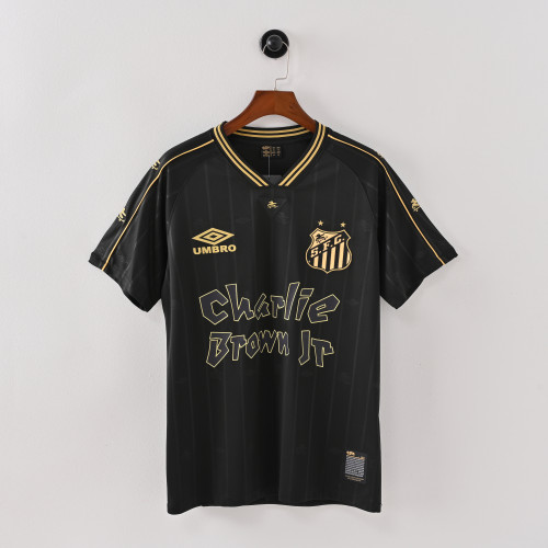 Fan Version 2024-2025 Santos Black Anniversary Soccer Jersey Football Shirt