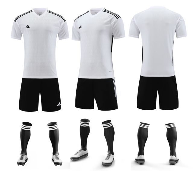 AD White Blank Soccer Training Jersey Shorts DIY Cutoms Uniform