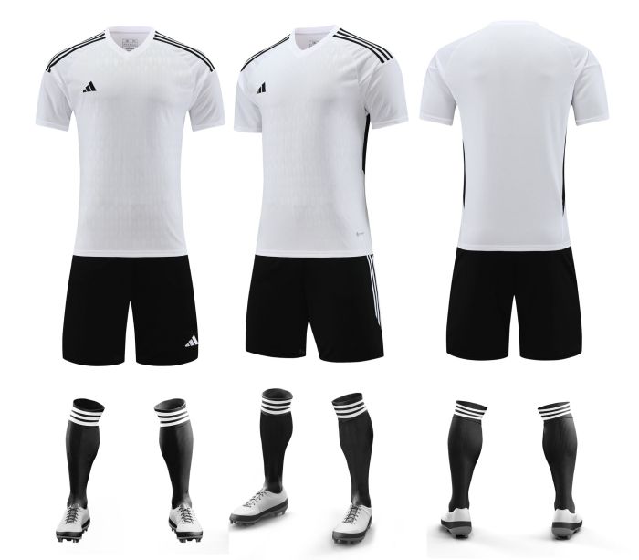 AD White Blank Soccer Training Jersey Shorts DIY Cutoms Uniform