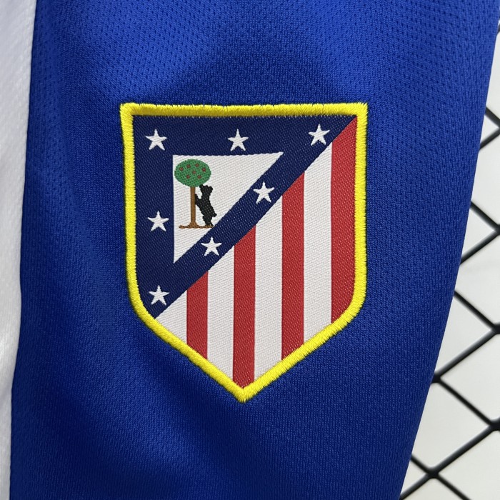 Youth Uniform Kids Kit 2025-2026 Atletico Madrid Home Soccer Jersey Shorts Child Football Set