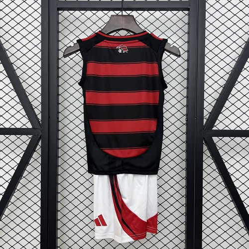 Youth Uniform Kids Kit 2025-2026 Flamengo Home Soccer Vest Shorts Child Football Set