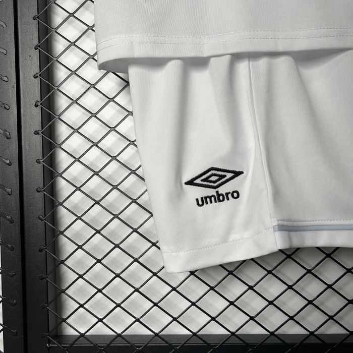 without Sponor Logo Youth Uniform Kids Kit 2025-2026 Santos Home Soccer Jersey Shorts Child Football Set