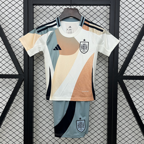 Youth Uniform Kids Kit 2025 Spain Away Soccer Jersey Shorts Child Football Set