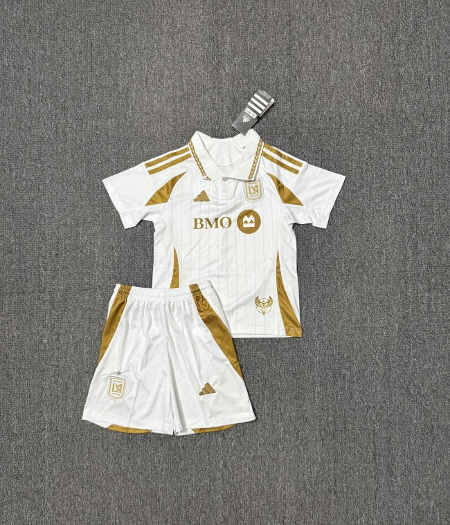 Youth Uniform Kids Kit 2025-2026 Los Angeles Away Soccer Jersey Shorts Child Football Set