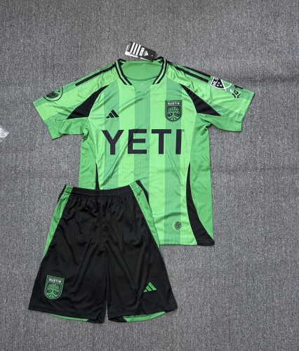Adult Uniform 2025-2026 Austin Home Soccer Jersey Shorts Men's Football Kit