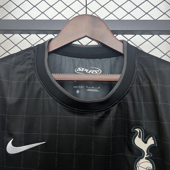 with Sponor Logo Fan Version 2025-2026 TOT Away Black Soccer Jersey Spurs Football Shirt