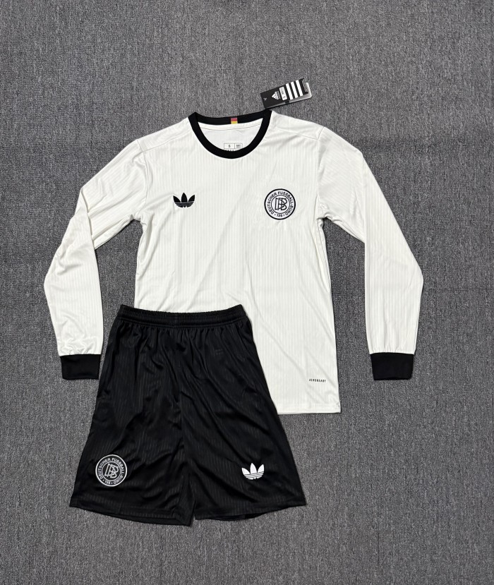 Long Sleeve Adult Uniform Germany 2025 125th Anniversary Soccer Jersey Shorts Football Set