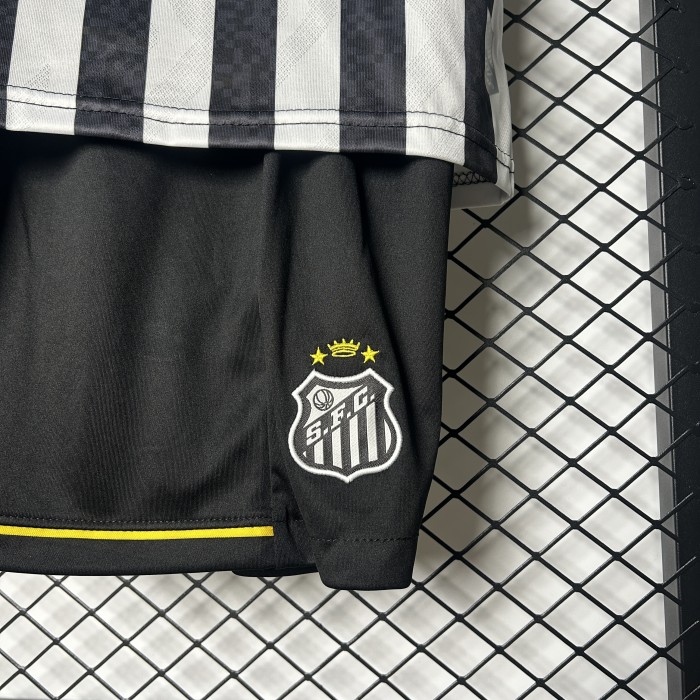 Youth Uniform Kids Kit 2025-2026 Santos Away Soccer Jersey Shorts Child Football Set