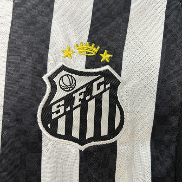 Youth Uniform Kids Kit 2025-2026 Santos Away Soccer Jersey Shorts Child Football Set